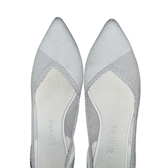 Rothy’s Pointed Flats Women’s 10.5 Gray Blue Trim Knit Used - Picture 13 of 14